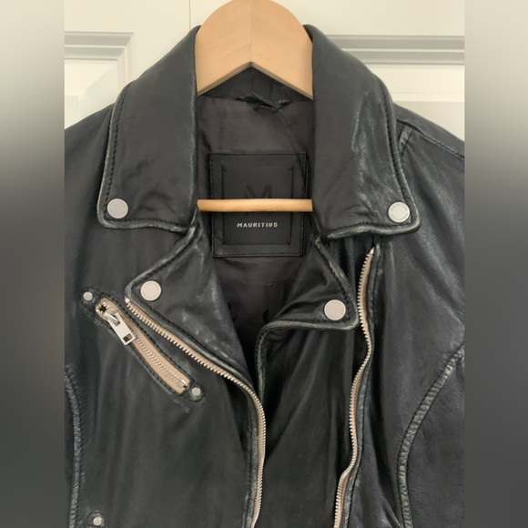 Distressed Leather Biker Jacket Mauritius Sofia Jacket XS NEW RARE - Picture 4 of 15